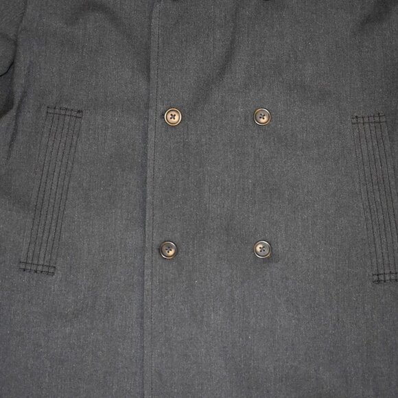 John Varvatos Gray Double Breasted Lined Pea Coat Sz 40R - Picture 5 of 9
